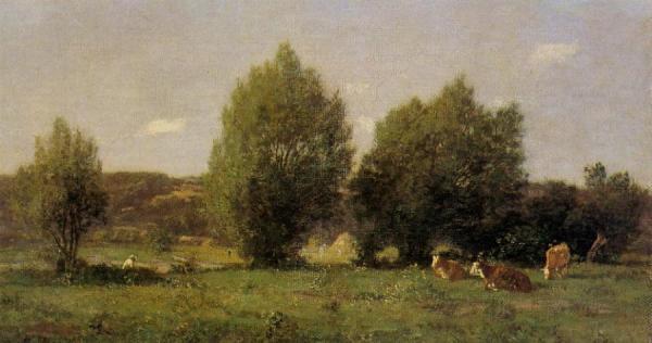 Landscape Near Honfleur by Eugène-louis Boudin