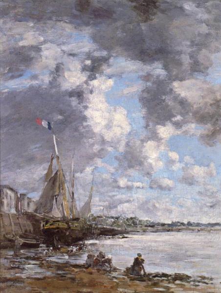 Laundresses On The Banks Of The Touques by Eugène-louis Boudin