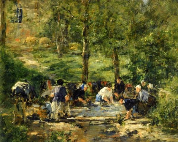 Lavoir Du Chevel Blanc A Trouville by Eugène-louis Boudin