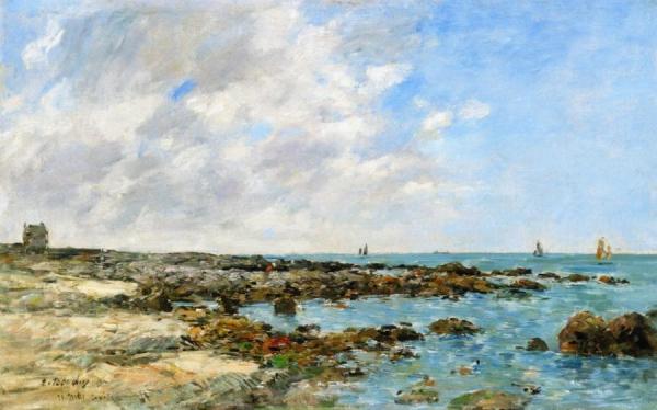 Le Croisic, By The Sea by Eugène-louis Boudin