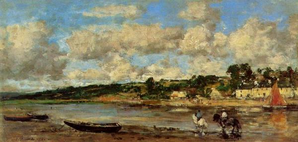 Le Faou, Banks Of The River by Eugène-louis Boudin
