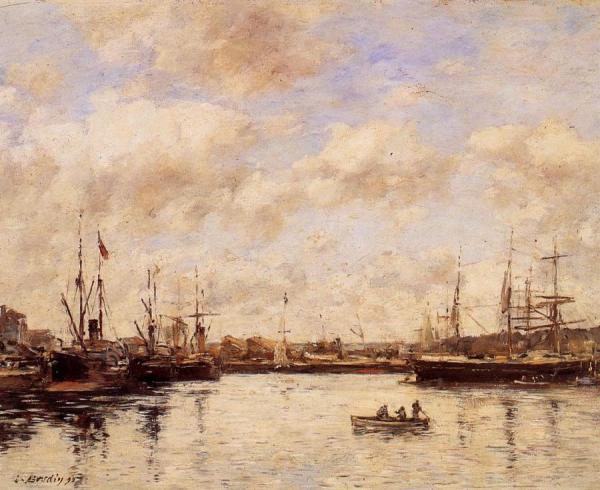 Le Havre, A Basin by Eugène-louis Boudin