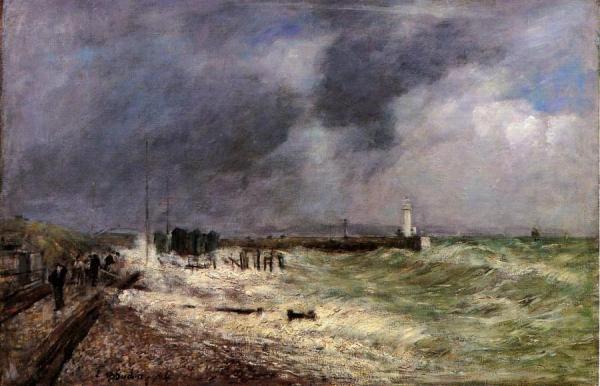 Le Havre: A Gust Of Wind At Frascati by Eugène-louis Boudin