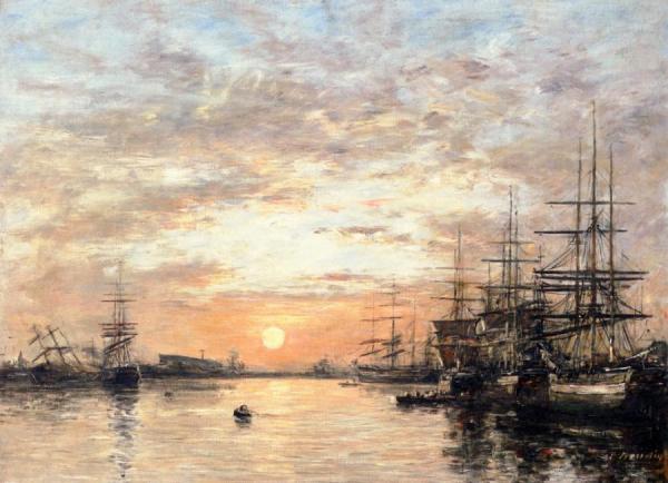 Le Havre, Bassin De L'eure by Eugène-louis Boudin