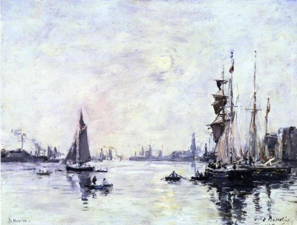 Le Havre, L'avant-port by Eugène-louis Boudin