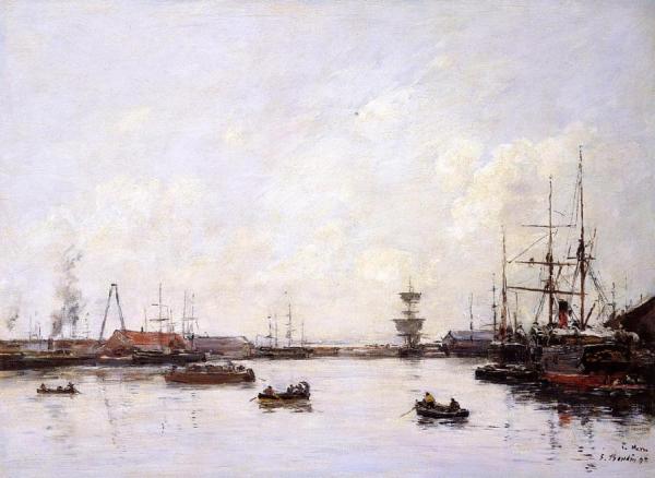 Le Havre, Le Bassin De L'eure by Eugène-louis Boudin