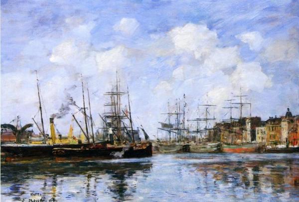 Le Havre, Le Bassin De La Barre by Eugène-louis Boudin