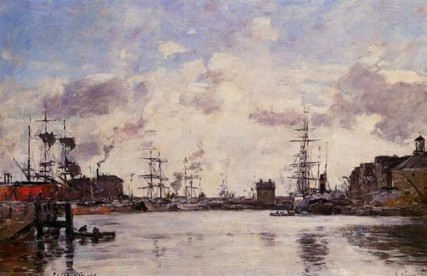 Le Havre, Le Bassin De La Barre by Eugène-louis Boudin