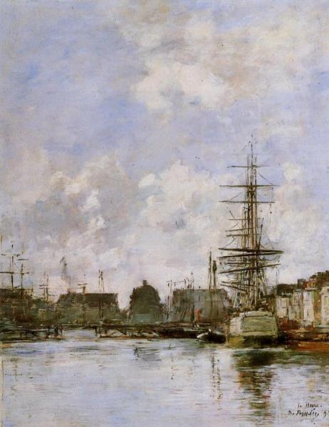 Le Havre, Le Bassin Du Commerce by Eugène-louis Boudin