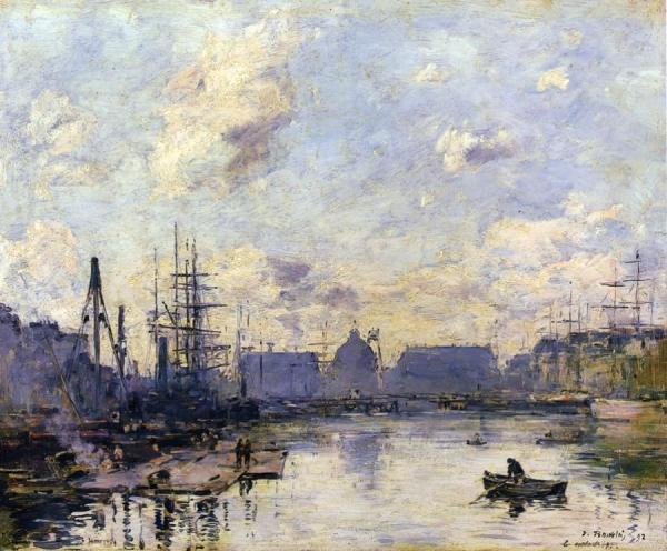 Le Havre, Le Bassin Du Commerce by Eugène-louis Boudin