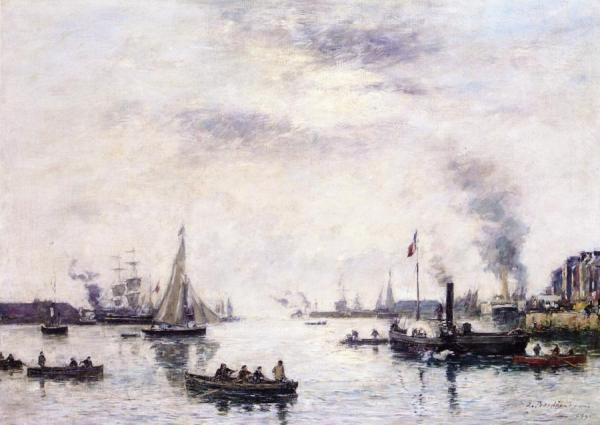 Le Havre, Port View by Eugène-louis Boudin