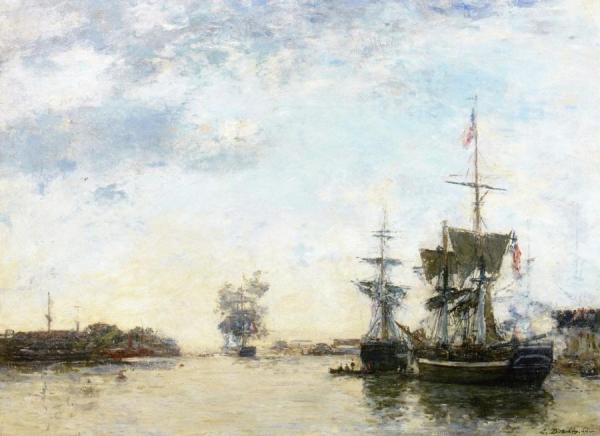 Le Havre, Transatlantic Departure by Eugène-louis Boudin