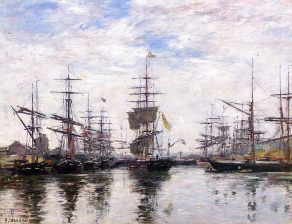Le Havre, Un Bassin by Eugène-louis Boudin