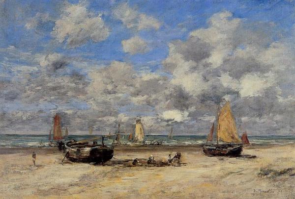 Low Tide At Scheveningen by Eugène-louis Boudin