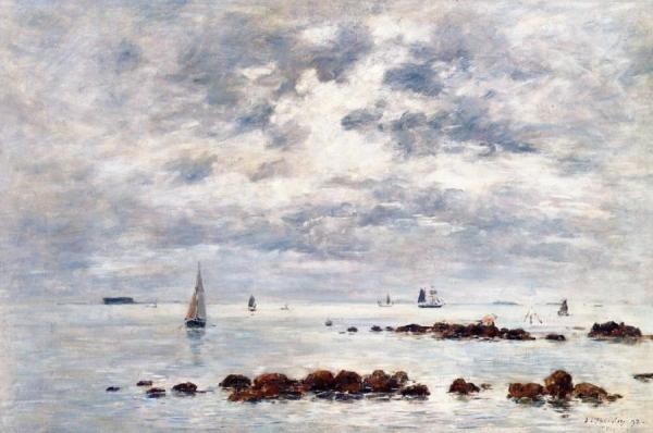 Low Tide, Saint-vaast-la-hougue by Eugène-louis Boudin