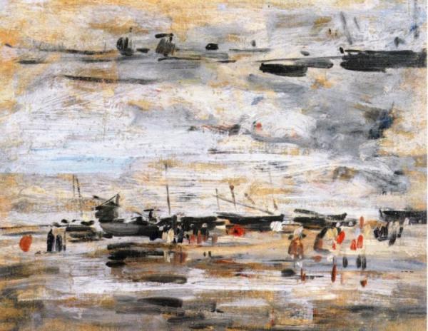 Low Tide (study) by Eugène-louis Boudin