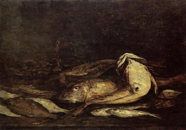 Mullet And Fish by Eugène-louis Boudin