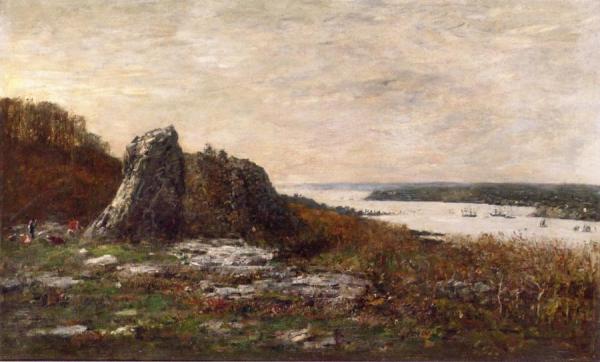 Near Brest, The Mouth Of The Orn River by Eugène-louis Boudin