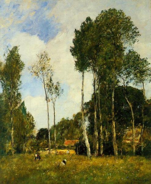 Oiseme Landscape, Near Chartres by Eugène-louis Boudin