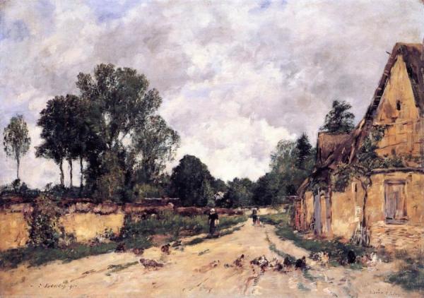 Oiseme, Roat To The Village by Eugène-louis Boudin