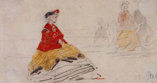 On The Beach by Eugène-louis Boudin