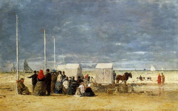 On The Beach by Eugène-louis Boudin