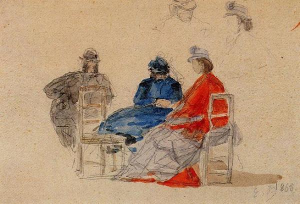 On The Beach by Eugène-louis Boudin