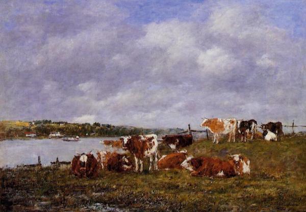 Pasturage, The Valley Of The Touques by Eugène-louis Boudin