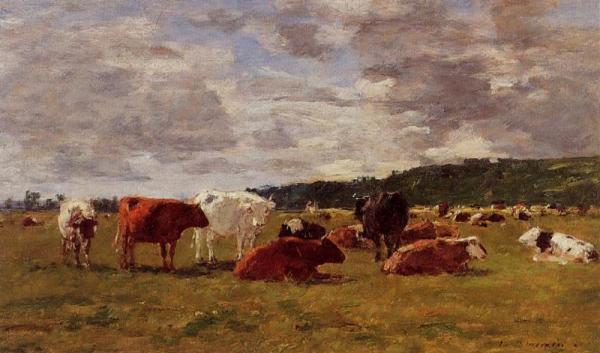 Pasture At Deauville by Eugène-louis Boudin