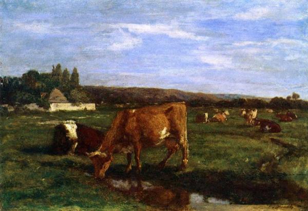 Pasture In The Touques Valley by Eugène-louis Boudin