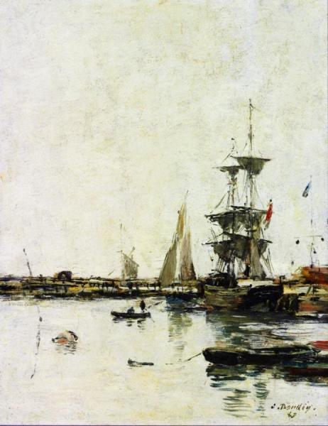 Pier At Trouville by Eugène-louis Boudin
