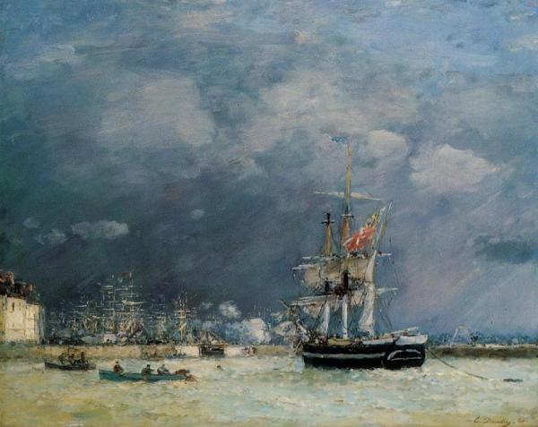 Port Du Havre, In The Evening by Eugène-louis Boudin