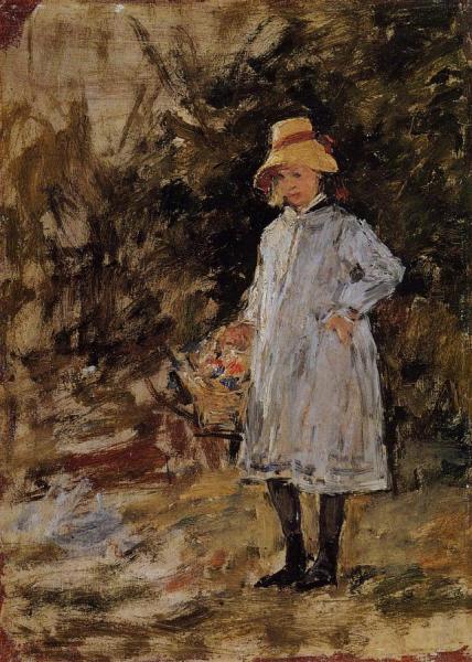 Portrait Of A Little Girl by Eugène-louis Boudin