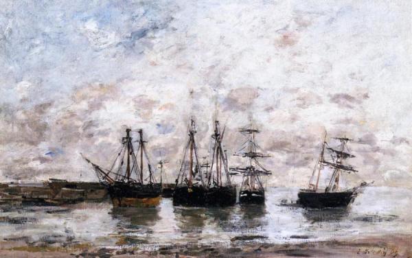 Portrieux, Low Tide by Eugène-louis Boudin