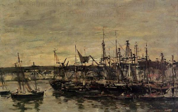 Portrieux, The Port by Eugène-louis Boudin
