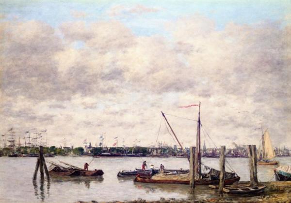 Rotterdam, The Meuse by Eugène-louis Boudin