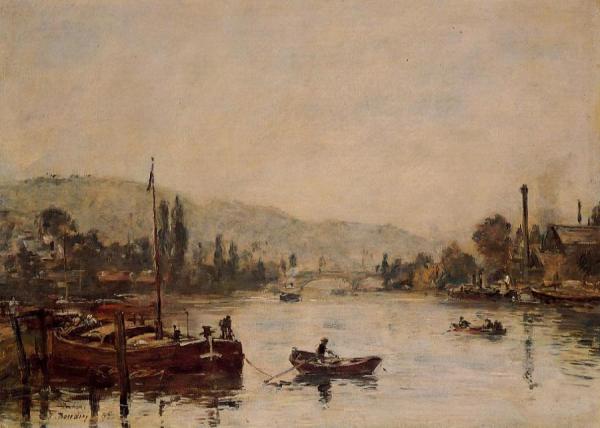 Rouen, The Santa-catherine Coast, Morning Mist by Eugène-louis Boudin