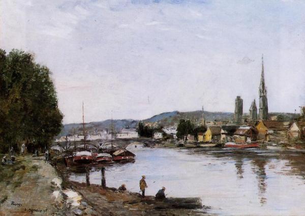 Rouen, View From The Queen's Way by Eugène-louis Boudin