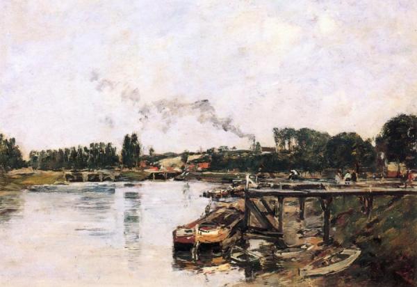 Saint Valery Sur Somme, The Abbeville Canal by Eugène-louis Boudin