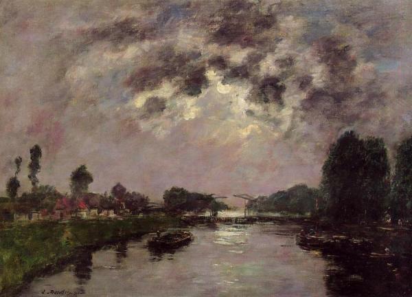 Saint-valery-sur-somme, The Canal D'abbeville by Eugène-louis Boudin