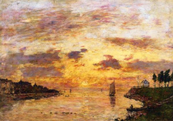 Saint-valéry-sur-somme, The Mouth Of The Somme by Eugène-louis Boudin