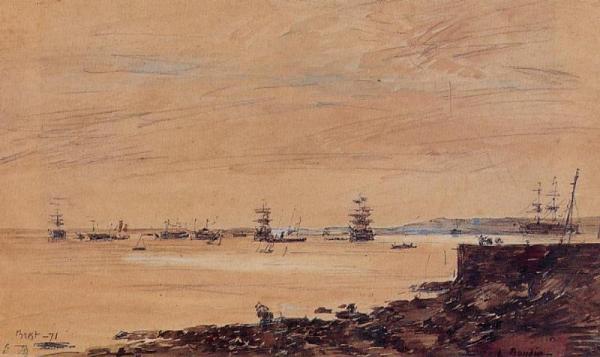 Seascape by Eugène-louis Boudin