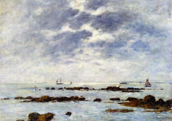 Seascape At St. Vaast-la Hougue (manche) by Eugène-louis Boudin