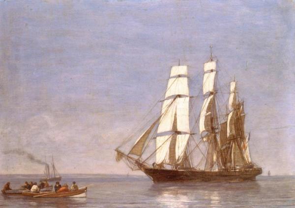 Seascape, Sailing At Sea by Eugène-louis Boudin