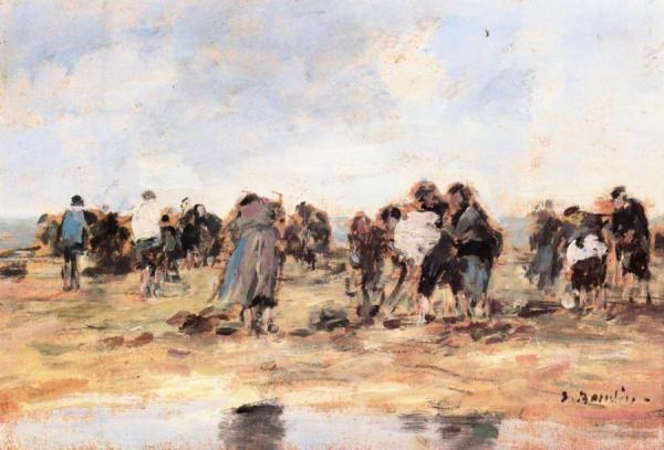 Shellfish Gatherers by Eugène-louis Boudin