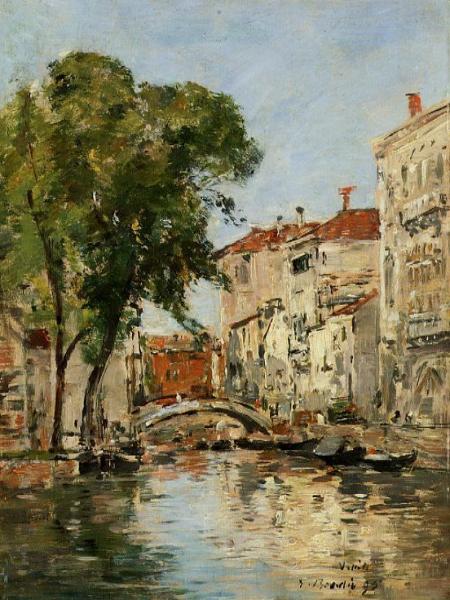Small Canal In Venice by Eugène-louis Boudin