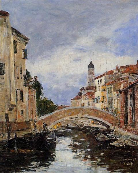 Small Canal In Venice by Eugène-louis Boudin