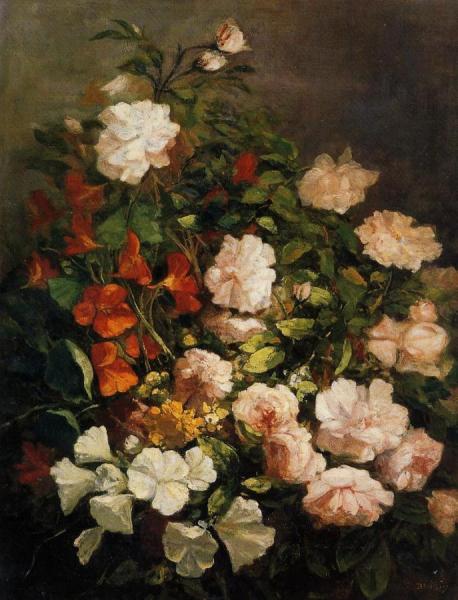 Spray Of Flowers by Eugène-louis Boudin