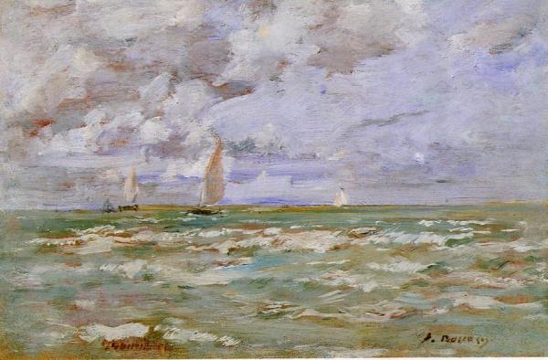 Standing Off Deauville by Eugène-louis Boudin