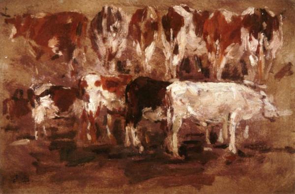 Study Of Cows by Eugène-louis Boudin